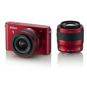【中古】 Nikon ミラーレス一眼カメラ Nikon 1 (ニコンワン) J1 (ジェイワン) ダブルズームキット レッド N1 J1WZ RD 当店保証30日間 人気 ミラーレス 一眼レフ 交換レンズ カメラ