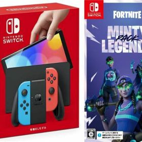 【無料ラッピング対応】Nintendo Switch(有機ELモデル) Joy-Con(L)/(R) ネオン+ フォートナイトミンティーレジェンドパック（ソフト）任天堂スイッチ 本体クリスマスクリスマスラッピングお誕生日