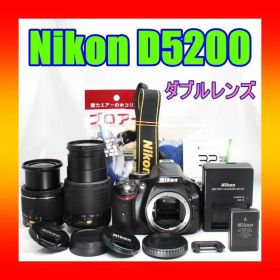 ♥ Nikon D5200 ♥ダブルレンズ♥画面が回転♥超高画質 一眼レフ