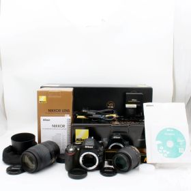 わずかシャッター数6477枚【新品級】Nikon D5200 ダブルズームキット ブラック#8432