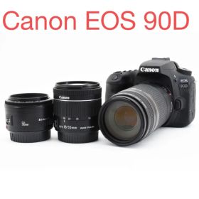 3250万画素CANON EOS 90D標準&望遠&単焦点トリプルレンズセット
