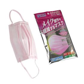 メイク落ちを軽減するマスク ライティーピンク コーディネイト用 少し小さめ 5枚入 (100円ショップ 100円均一 100均一 100均)