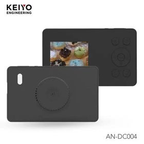 KEIYO(ケイヨー) AN-DC004BK ブラック 超スリム！ポケットサイズデジタルカメラ 薄さ11.5mm デジタル4倍ズーム 手振れ補正搭載