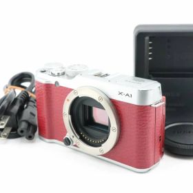 ★良品★フジフイルム FUJIFILM X-A1 ボディ レッド 充電器付★ W1218＃3987