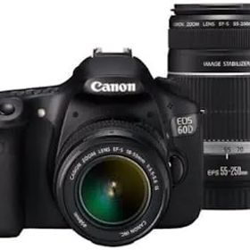 【中古-非常に良い】Canon デジタル一眼レフカメラ EOS 60D ダブルズームキット EF-S18-55ｍｍ/EF-S55-250ｍｍ付属 EOS60D-WKIT