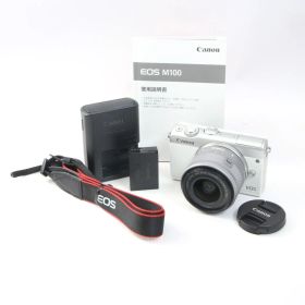 Canon キャノン EOS M100 + EF-M 15-45mm IS STM ホワイト レンズセット