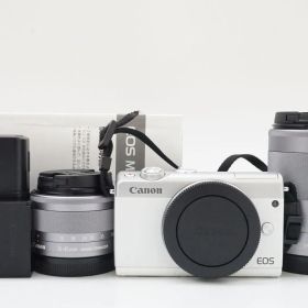 L142230)Canon EOS M100 15-45mm 55-200mm デジタル 一眼 ミラーレス カメラ ダブル ズーム レンズ キット キャノン