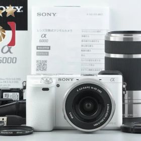 【中古】SONY ソニー α6000 ILCE-6000 ダブルズームレンズキット ホワイト 元箱付き