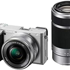 【中古】ソニー ミラーレス一眼 α6400 ダブルズームレンズキット SELP1650 F3.5-5.6+SEL55210 F4.5-6.3 SEL55210 シルバー ILCE-6400Y S【望遠レンズ付