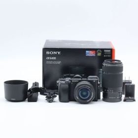 ショット数3834回 SONY(ソニー) APS-C ミラーレス一眼カメラ α6400 ダブルズームレンズキット(同梱レンズ:SELP1650+SEL55210) ブラック ILCE-6400Y B #4981
