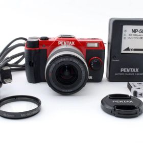 ペンタックス PENTAX デジタル ミラーレス 一眼 Q10 ズーム レンズ キット レッド 標準ズーム 02 STANDARD ZOOM Q10 LENS KIT RED レンズ フィルター 前 キャップ 充電器 バッテリー 2個 付き＃C0410