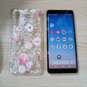 428 Rakuten Hand P710 白 本体と花柄ケース 電池劣化