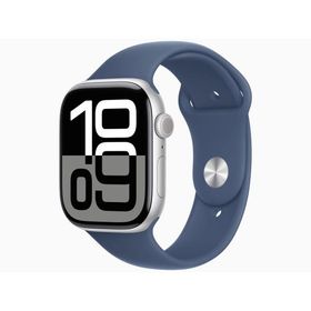 Apple MWWM3J/A Apple Watch Series 10 GPSモデル 46mmシルバーアルミニウムケースとデニムスポーツバンド - M/L 新品 送料無料