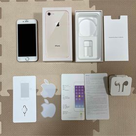 アイフォーン(iPhone)のバッテリー100% iPhone8 simフリー 64GB ゴールド(スマートフォン本体)