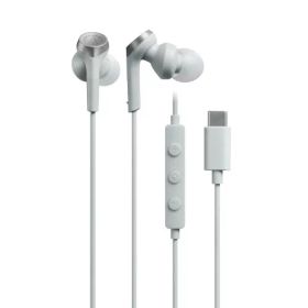 オーディオテクニカ ATH-CKS330C WH イヤホン 有線 1.2m マイク付き USB Type-C 重低音 カナル型 PC Windows Mac Android ホワイト