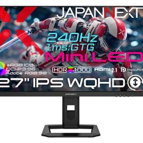 JAPANNEXT JN-IPSM27G240Q-HSP ゲーミング液晶ディスプレイ 27型/ 2560×1440/ HDMI×2、DP×1/ ブラック/ スピーカー無/ 2年保証