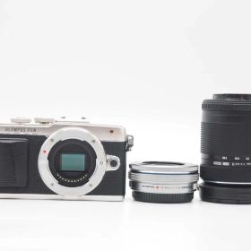 オリンパス Olympus Pen Lite E-PL7 16.0MP Double Lens Kit Silver 19407 shots [良品] #Z5695A