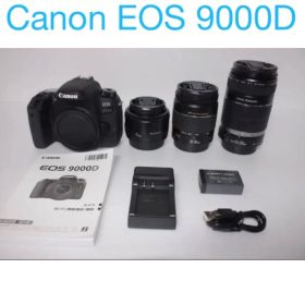 保証付き/Canon EOS 9000D 標準＆望遠＆単焦点トリプルレンズセット