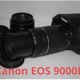 保証付 Canon EOS 9000D標準＆望遠＆単焦点トリプルレンズセット