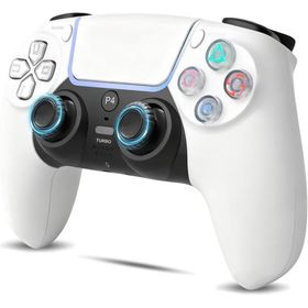 PS4 コントローラー 3D ホール効果スティック トリガー切替対応 PC用ゲームパッド マクロ機能 Turbo機能 MDM (ホワイト)