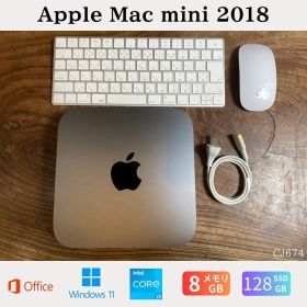 ［美品］Apple Mac mini（2018）/Intel Core i3 3.6GHz / メモリ8GB / SSD 128GB/ Windows 11 / Office 2024 / CJ674
