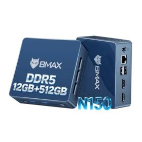 ミニpc【Intel N150搭載・Ryzen 5 3500Uより速い】Bmax ミニpc 12GB DDR5+512GB SSD NVMe拡張対応 mini pc 4K×2画面出力・HDMI 2.1/DP/Type-C・Win11 Pro ミニバソ ...