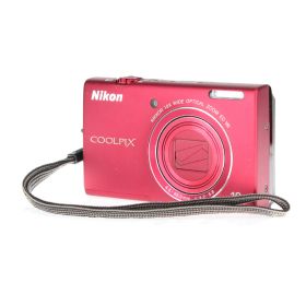 【返品保証】 ニコン Nikon COOLPIX S6200 レッド 10x バッテリー付き コンパクトデジタルカメラ e6717