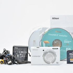 ★美品★ ニコン NIKON COOLPIX S6200 ホワイト コンパクトデジタルカメラ OB3877 #1175