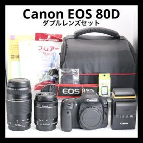 美品 【Canon EOS 80D ダブルレンズセット】 Wi-Fi搭載