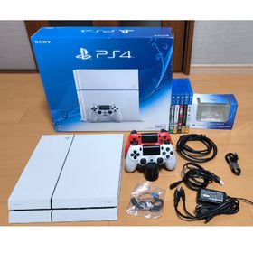 プレイステーション4(PlayStation4)のPlayStation4 本体、コントローラーx2、外付充電器、ソフトx5(家庭用ゲーム機本体)