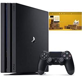 【中古】PlayStation 4 Pro ジェット・ブラック 1TB (CUH-7200BB01) （特典） オリジナルカスタムテーマ (配信)(家庭用ゲーム機本体)