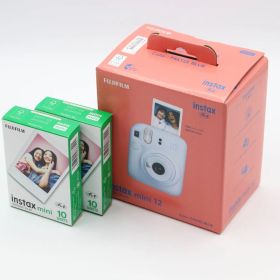 【instax mini フィルム 2箱付】FUJIFILM instax mini12 チェキ カメラ パステルブルー 【送料込み・即日発送】