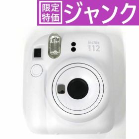 [ジャンク] 富士フイルム instax mini 12 インスタントカメラ チェキ instax-mini12-whクレイホワイト [難あり(D)]