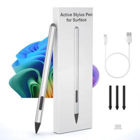 Surface ペンSurface用タッチペンWindows 11AI+PC 4096筆圧感知/磁気吸着機能/超高感度 パームリジェクション機能/軽量 耐摩/右クリック/消しゴム/自動オフ/Type-C高速充電タッチペン Surface Pro 12/11/s