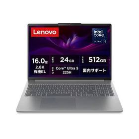 【長期保証付】Lenovo(レノボ) 83ND0002JP IdeaPad Slim 5i Gen 10 16型 Core Ultra 5/24GB/512GB/Office+365 ルナグレー Windows11 ノートパ