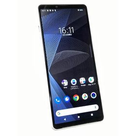 中古 SONY Xperia10 III 128GB ホワイト SOG04 au ※画面焼けあり ※SIMトレイ欠品