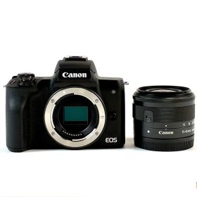 キヤノン Canon EOS Kiss M EF-M 15-45 IS STM レンズキット ブラック デジタル ミラーレス 一眼カメラ 【中古】