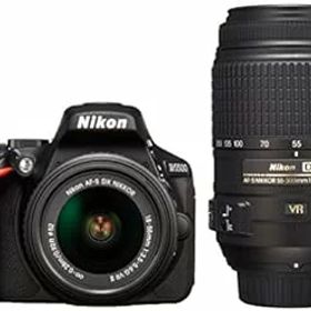 【中古】Nikon デジタル一眼レフカメラ D5500 ダブルズームキット ブラック 2416万画素 3.2型液晶 タッチパネルD5500WZBK