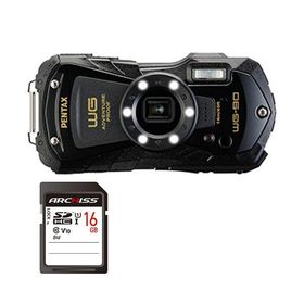 PENTAX デジタルカメラ WG-90 ブラック ＋ 16GB SDHCメモリカード 1セット デジカメ カメラ 写真 PC パソコン 周辺機器 家電