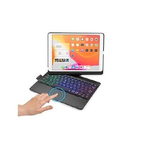 HENGHUI 360 Rotatable Touch Keyboard for iPad 9th/8th/7th Gen 10.2 inch ＆ iPad Air 3rd Gen/Pro 10.5 - Foldable Backlight Keyboard with Track_並行輸入