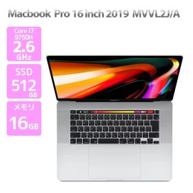 Apple Macbook Pro 16-inch,2019 MVVL2J/A シルバー Core i7 9750H 2.6GHz メモリ 16GB SSD 512GB A2141 AMD Radeon Pro 5300M 4GB マックブックプロ Bランク M22H 中古