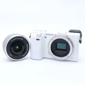 【中古】 《良品》 SONY α6000パワーズームレンズキット ILCE-6000L ホワイト 【液晶モニタービューファインダーユニット部品交換/各部点検済】 [ デジタルカメラ ]
