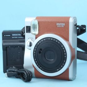 美品 FUJIFILM instax mini 90 ネオクラシック ブラウン 返品保証 インスタントカメラ チェキ