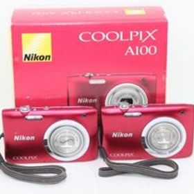 【A100 × 2台まとめ売り】Nikon デジタルカメラ COOLPIX A100 光学5倍 2005万画素 レッド A100RD #0093-1196