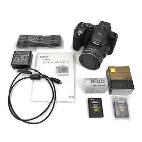 【動作確認済】ニコン(Nikon) COOLPIX P610 コンパクトデジタルカメラ ブラック レンズ NIKKOR 60X WIDE ZOOM充電器 バッテリー ストラップ