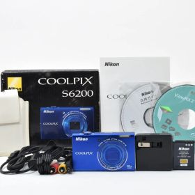 [完動美品] Nikon COOLPIX S6200 ニコン クールピクス デジタルカメラ デジカメ コンデジ ブルー #2789882A
