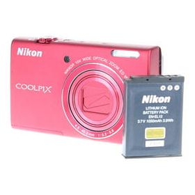 【返品保証】 ニコン Nikon COOLPIX S6200 10x レッド バッテリー付き コンパクトデジタルカメラ e7409