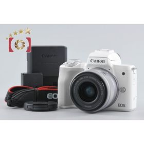 【中古】Canon キヤノン EOS Kiss M EF-M 15-45 IS STM レンズキット ホワイト