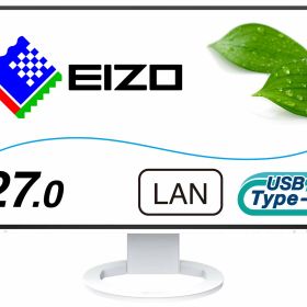 EIZO 新オフ ィス向けデイジーチェーン対応モニター | FlexScan EV2795-WT | 27.0型2560×1440・USB Type-C(70W給電)・スタンド可動・ホワイト