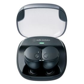 audio-technica ATH-CKS50TW2 BK 完全ワイヤレスイヤホン bluetooth マグネティックスイッチ機能 最大約65時間再生 IP55 防水防塵 マルチポイント対応 置き忘れアラート ヒアスルー 低遅延モード [ブラック] [小型]